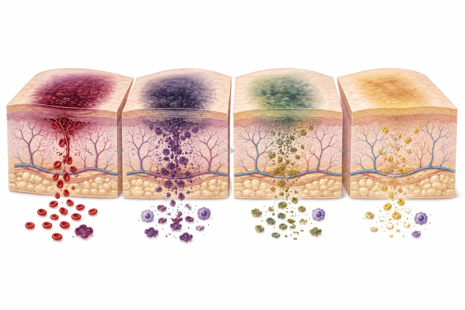 Why Do Bruises Change Color? explanatory diagram