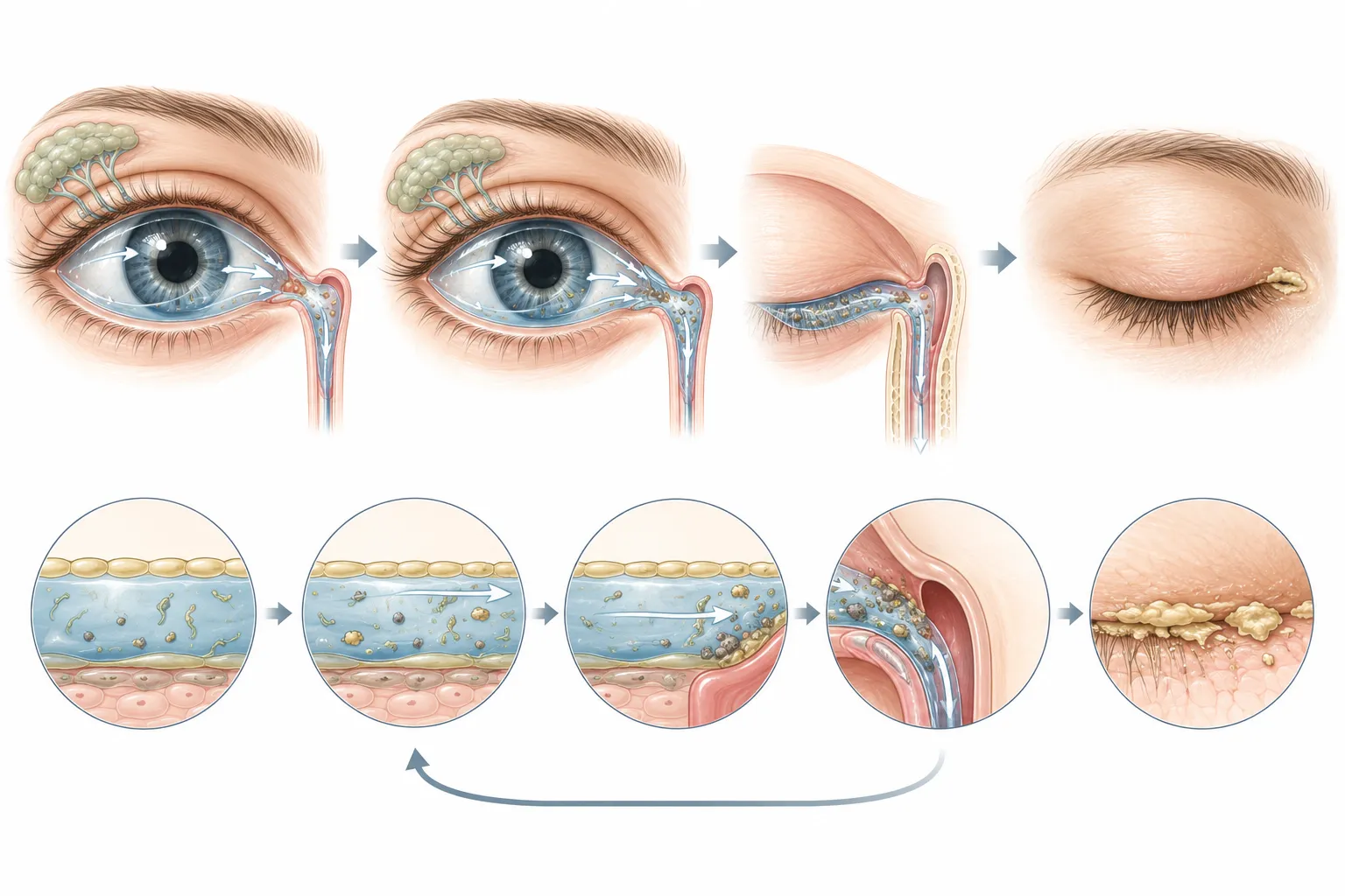 Why Do Eyes Get Crusty Overnight? explanatory diagram
