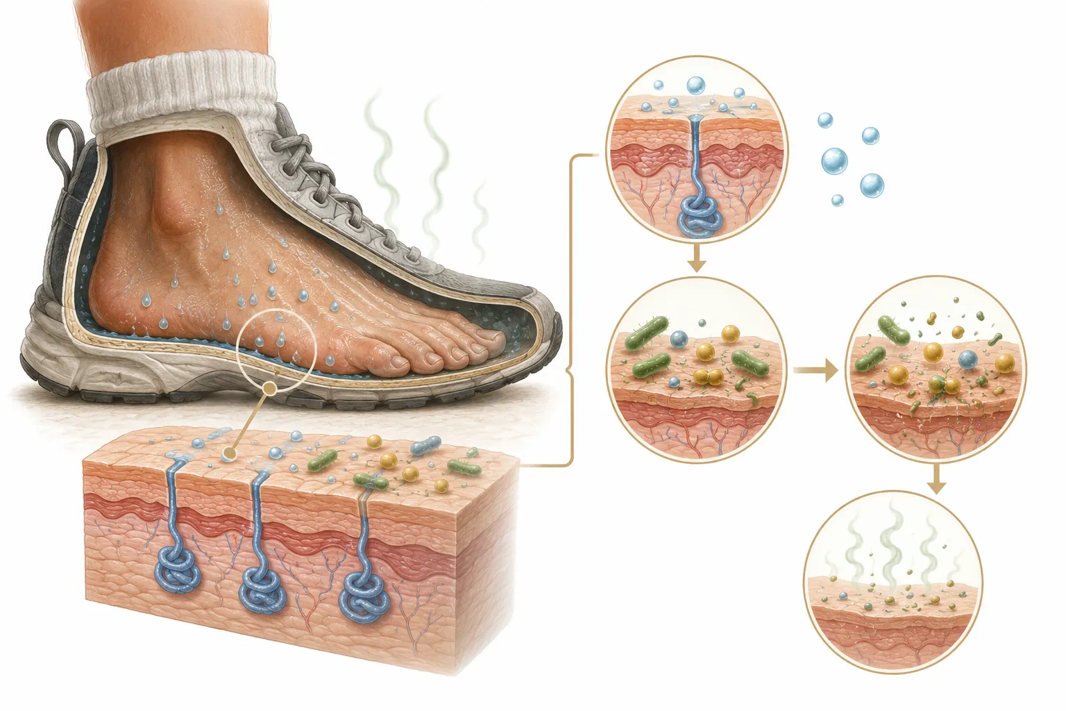 Why Do Feet Smell? explanatory diagram