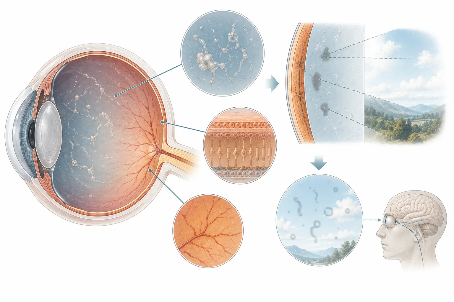 Why Do I See Floaters? explanatory diagram