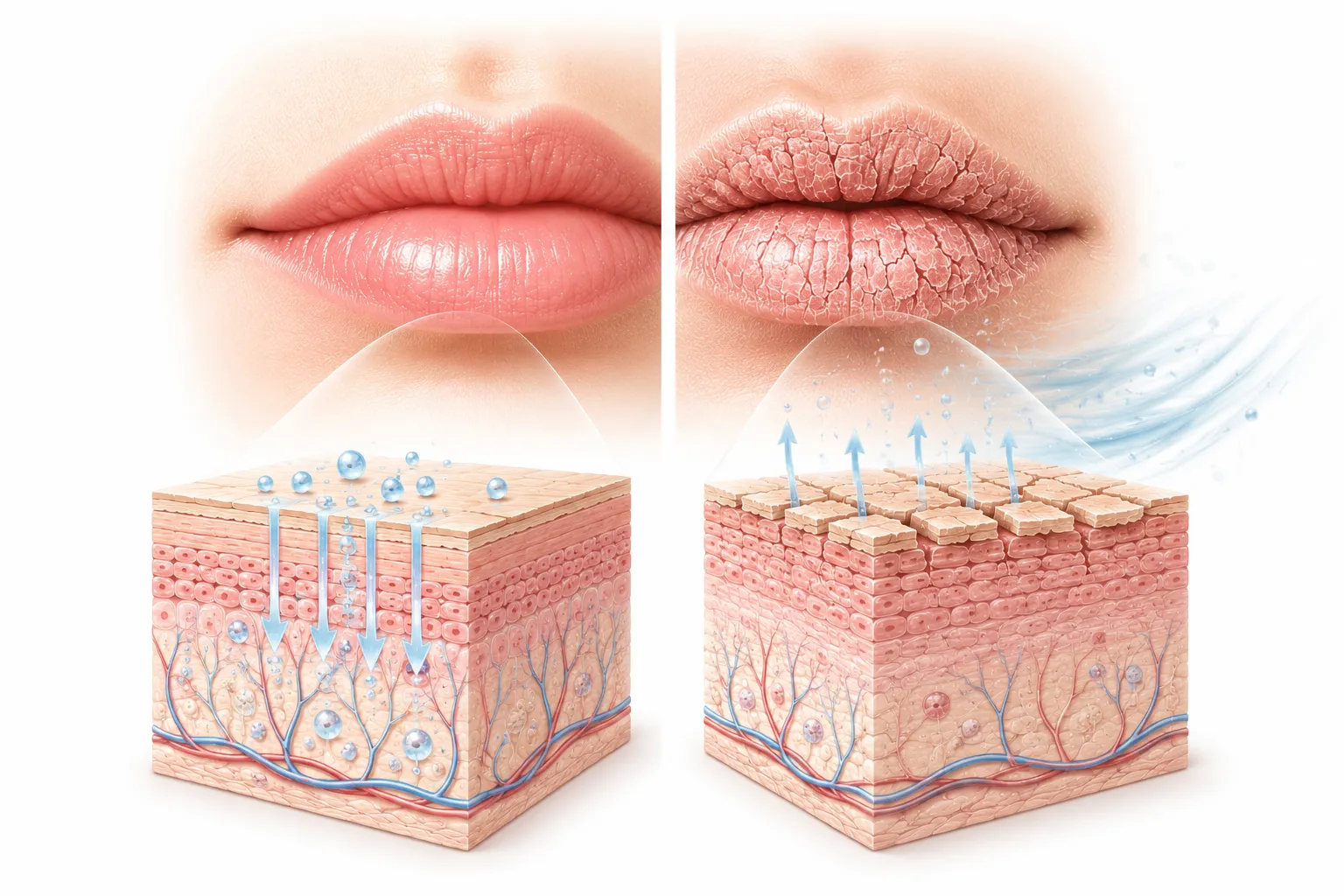 Why Do Lips Get Chapped? explanatory diagram