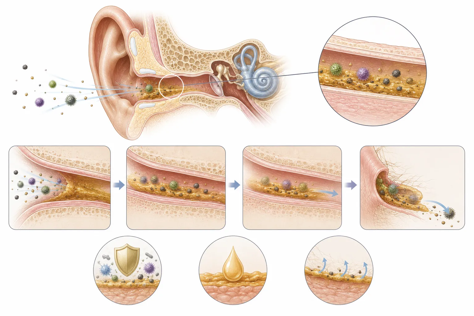 Why Do We Have Earwax? explanatory diagram