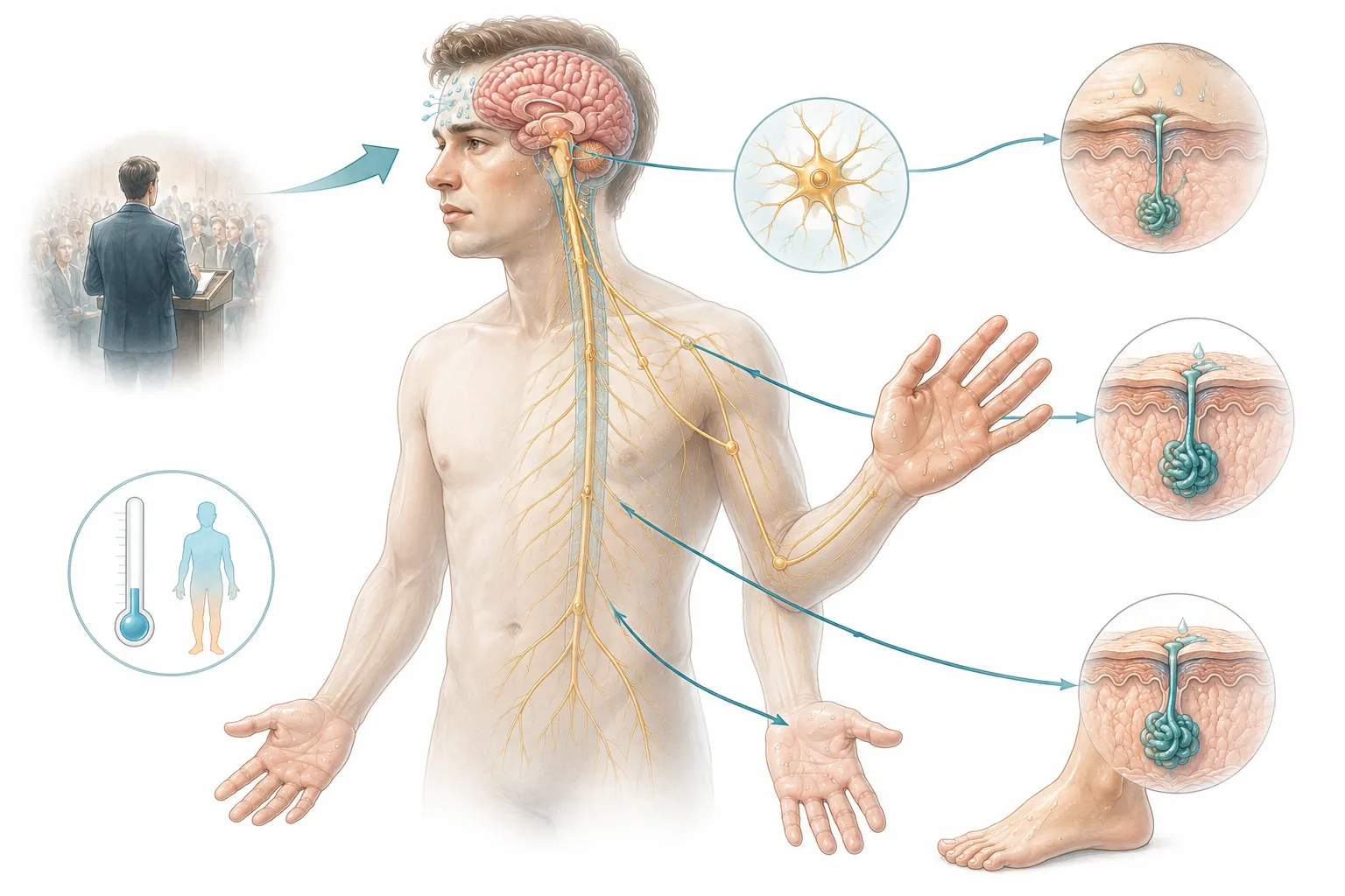 Why Do We Sweat When Nervous? explanatory diagram