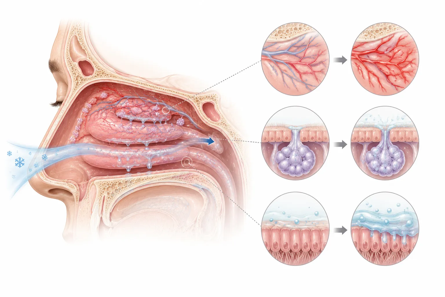 Why Does Your Nose Run When It's Cold? explanatory diagram