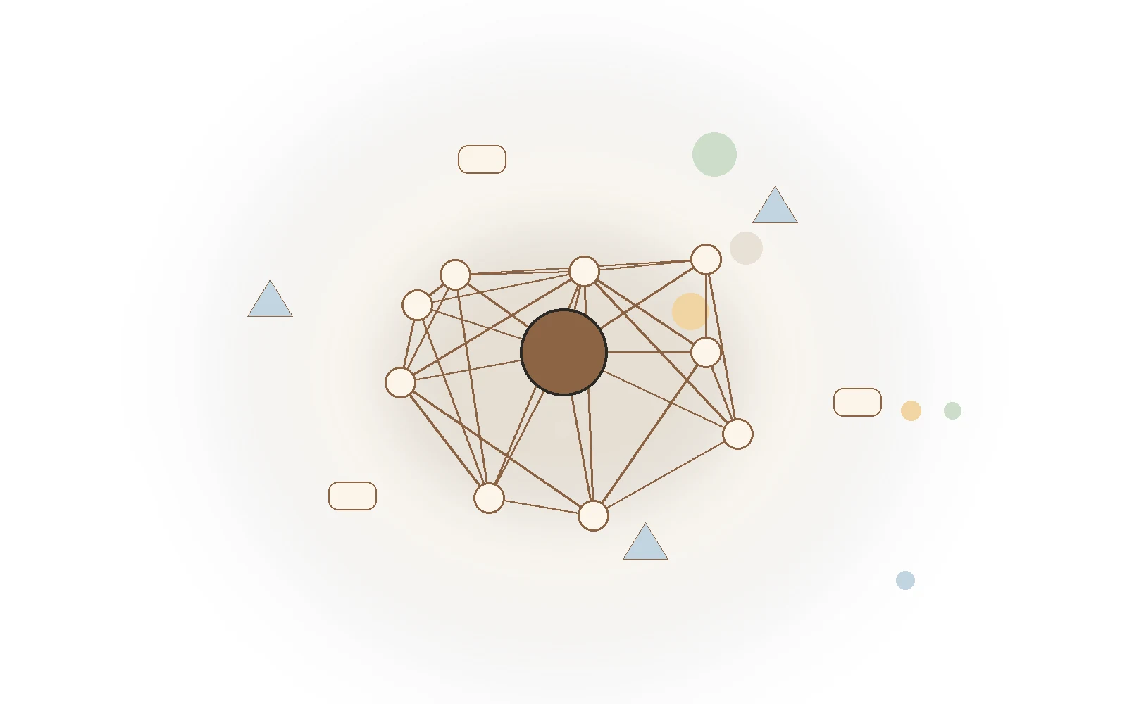Editorial illustration of connected nodes growing in value as more people join