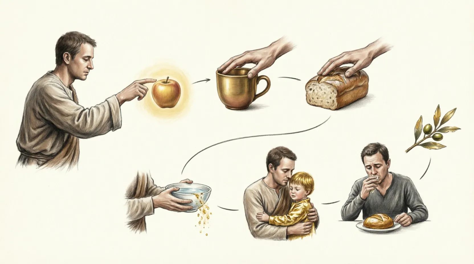 Diagram showing Midas's golden touch turning from blessing to curse