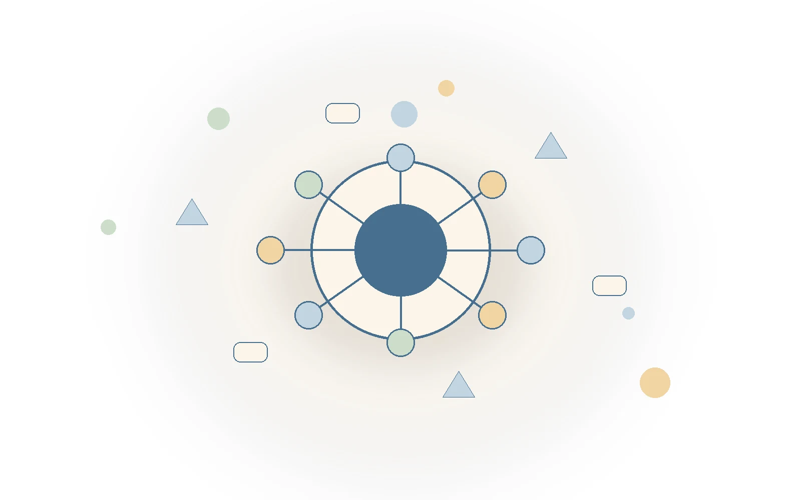 Editorial illustration of a person breaking down a complex problem into basic building blocks