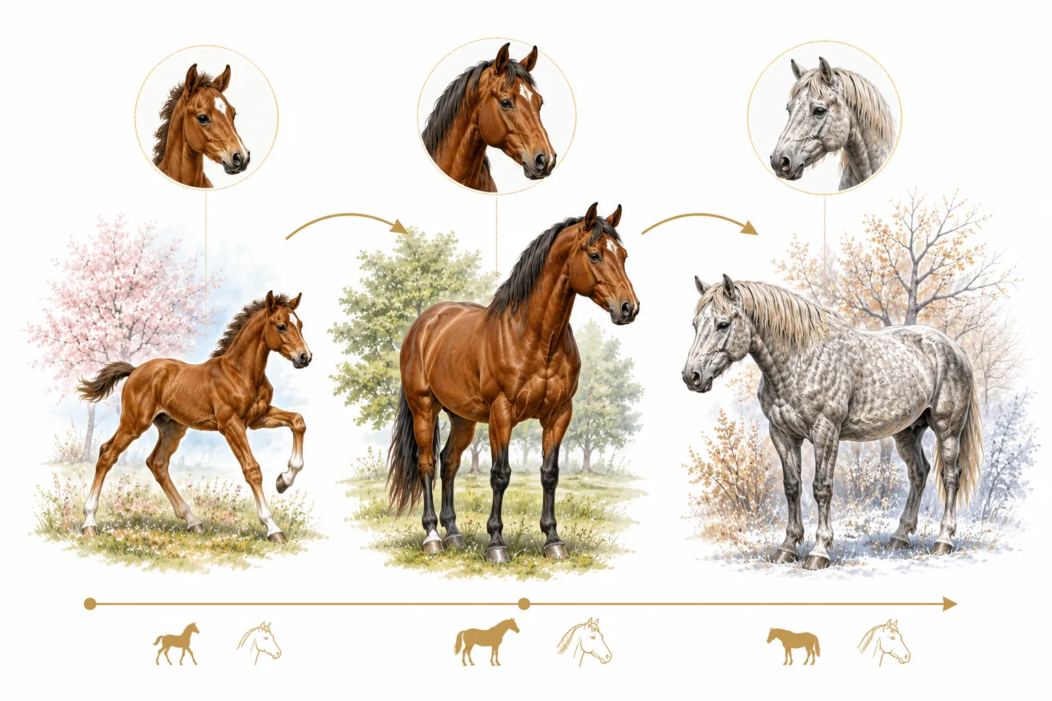 How Long Do Horses Live? explanatory diagram