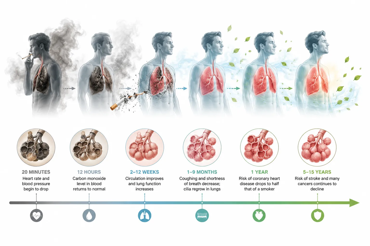 What Happens When You Quit Smoking explanatory diagram