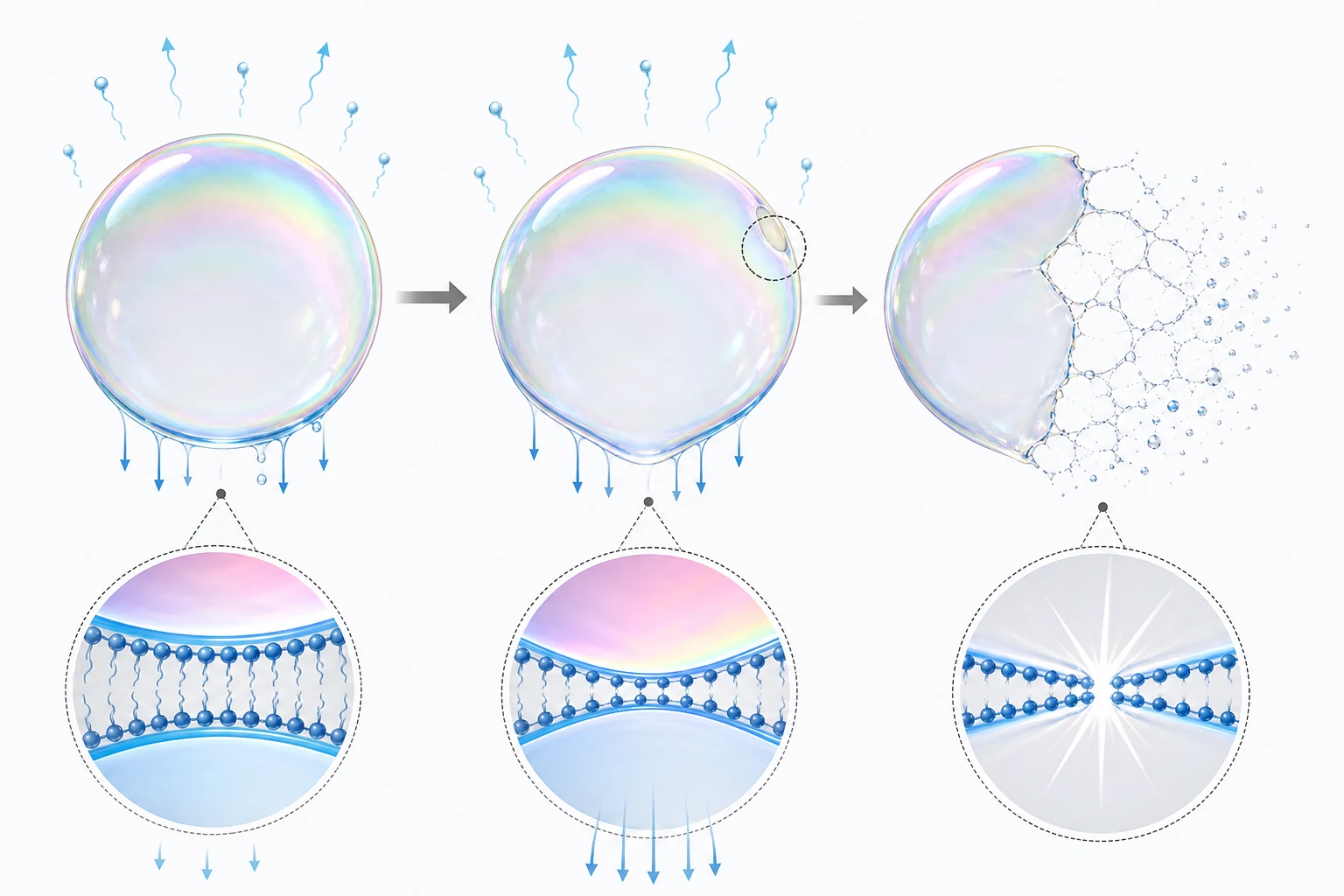 Why Do Bubbles Pop? explanatory diagram