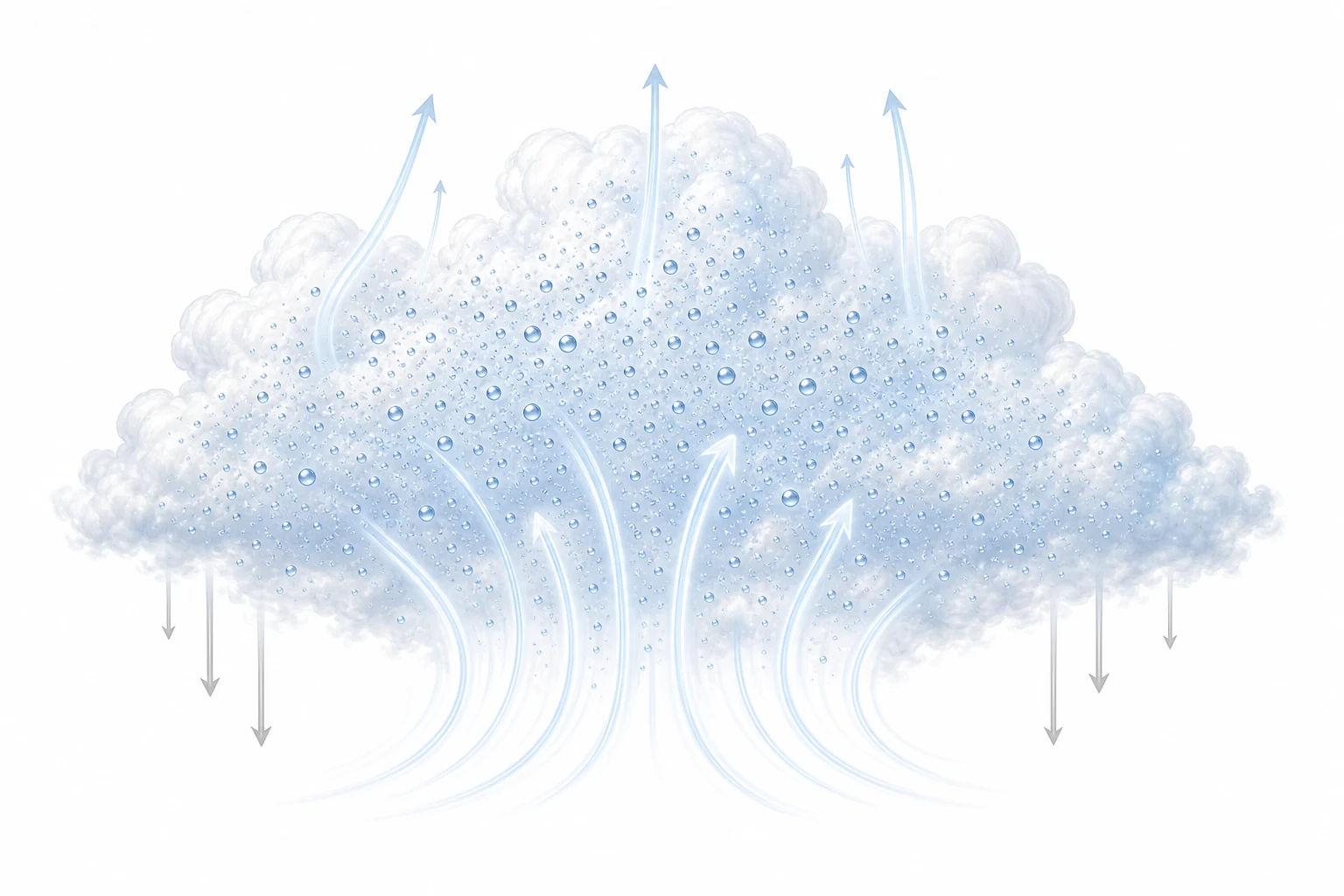 Why Do Clouds Float? explanatory diagram