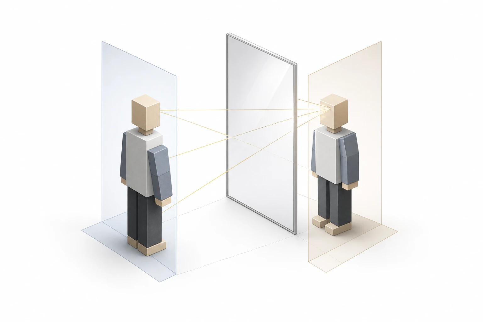 Why Do Mirrors Reverse Left and Right? explanatory diagram