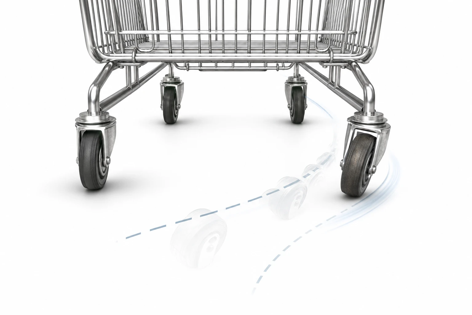 Why Do Supermarket Carts Pull to One Side? explanatory diagram
