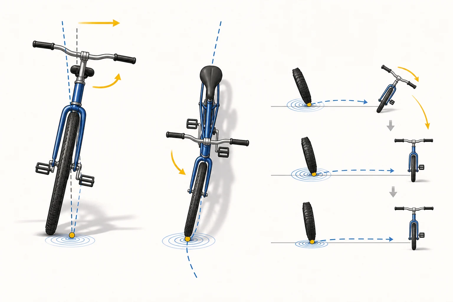 Why Does a Bicycle Stay Upright? explanatory diagram