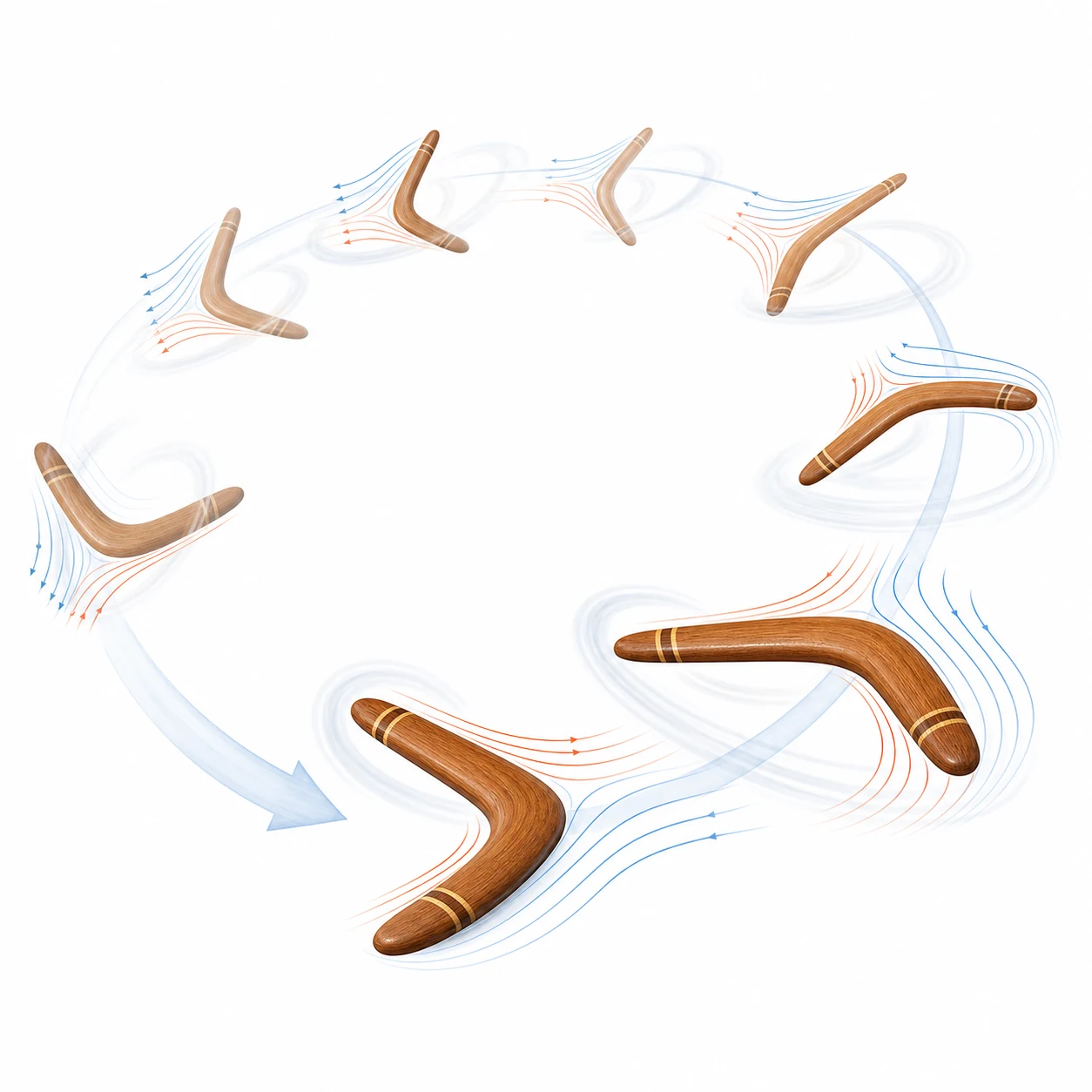 Why Does a Boomerang Come Back? explanatory diagram