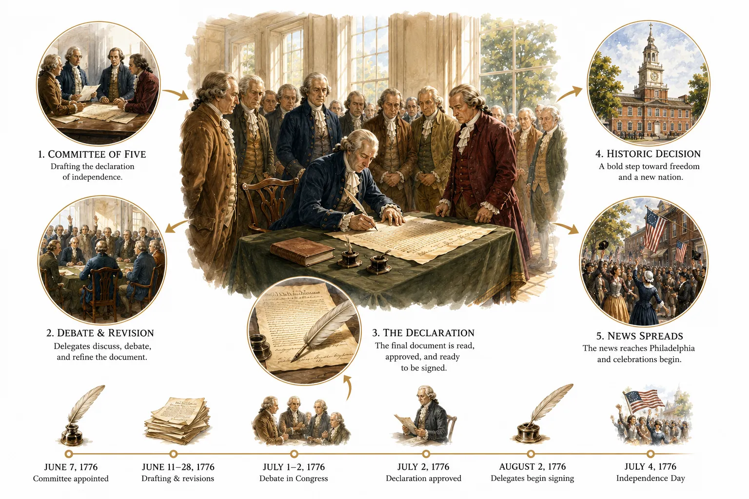 Why Is July 4 Independence Day? explanatory diagram