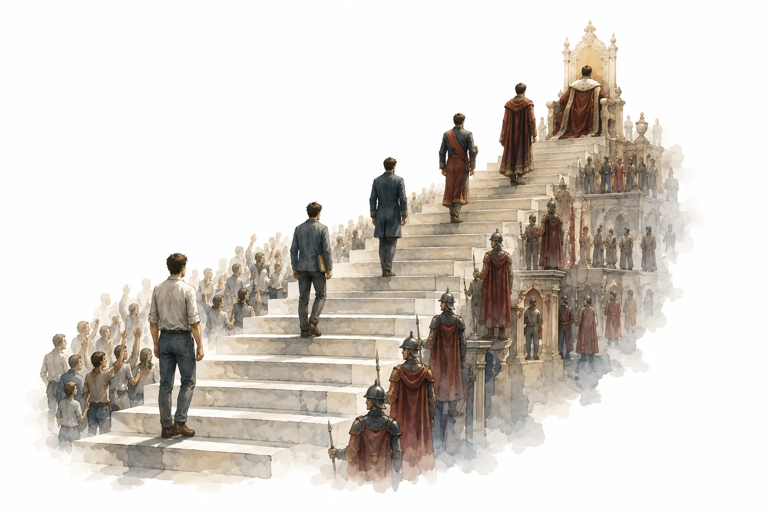 Illustration of a crown slowly tarnishing, representing the corrupting effect of power