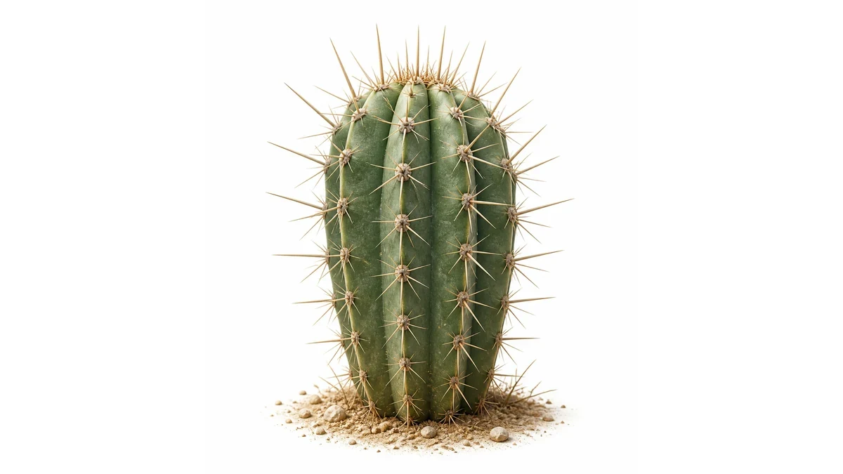 Editorial illustration of a cactus with sharp spines and a desert backdrop