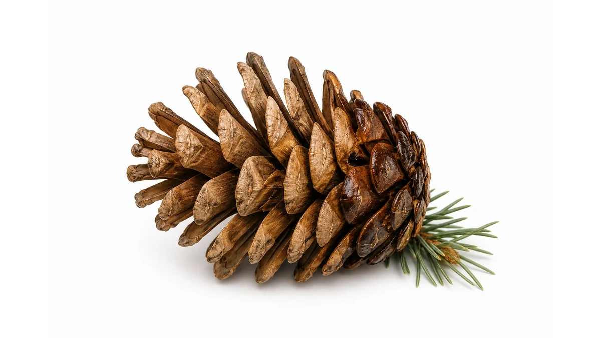 Editorial illustration of a pinecone opening in dry conditions and closing in wet conditions