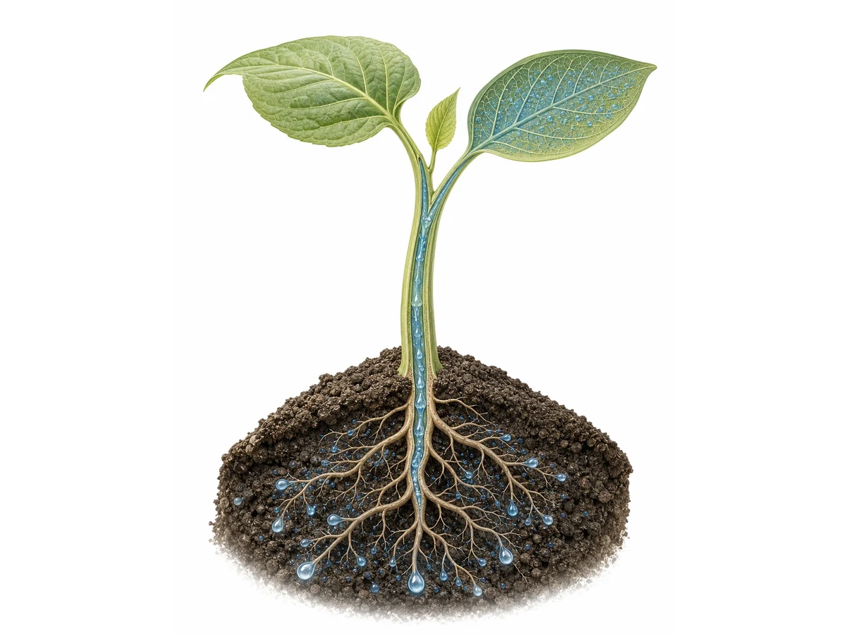Diagram showing the roles of water in plants