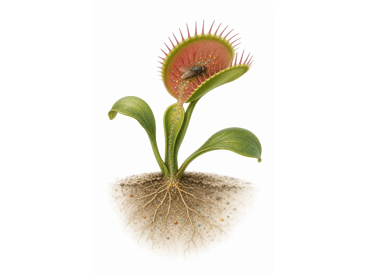 Diagram showing different types of carnivorous plant traps