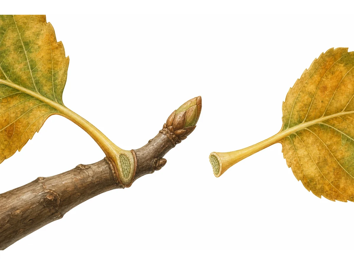 Diagram showing the abscission process in trees