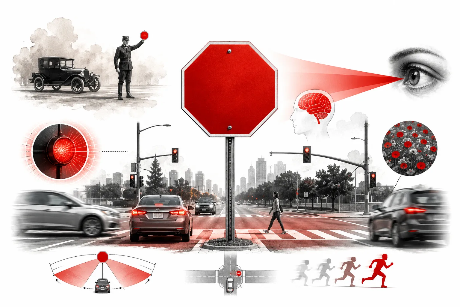 A red octagonal stop sign against a clear sky