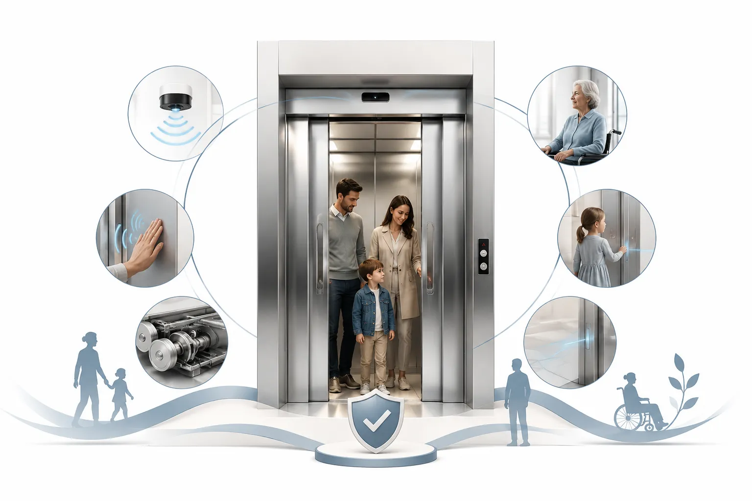 Elevator doors beginning to close in an empty lift